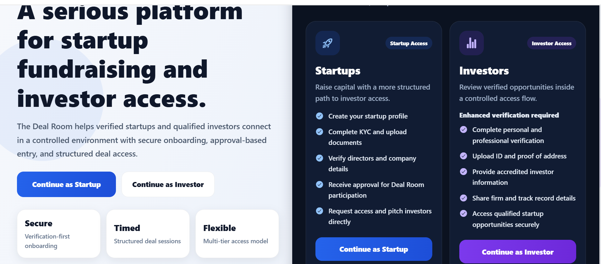 NexDealRoom homepage preview