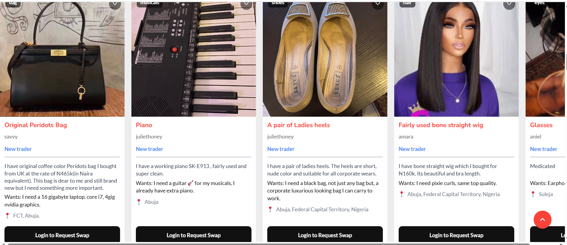 TradeSwap homepage preview